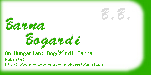 barna bogardi business card